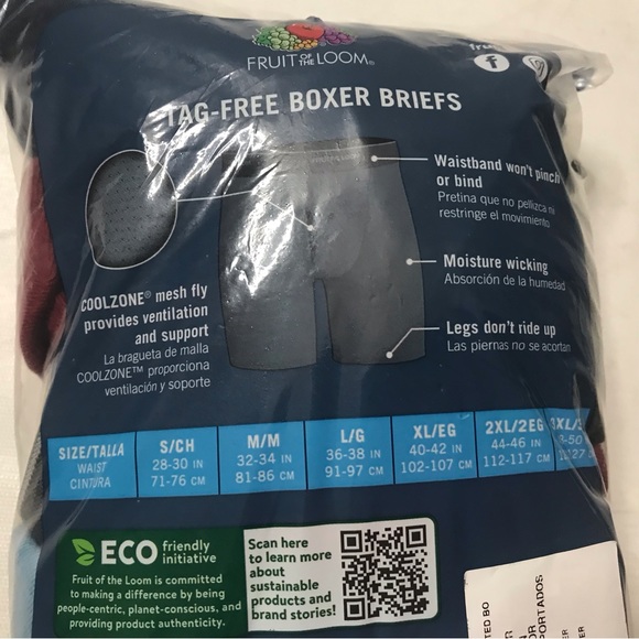 5 Pack Fruit of the Loom Men's Cool Zone Fly Boxer Briefs Size M 32-34 Eversoft - Picture 5 of 6